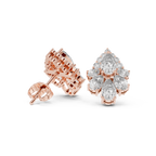 1.97 CT Pear Diamond Vintage Halo Stud Earrings