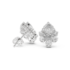 1.97 CT Pear Diamond Vintage Halo Stud Earrings