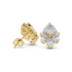 1.97 CT Pear Diamond Vintage Halo Stud Earrings