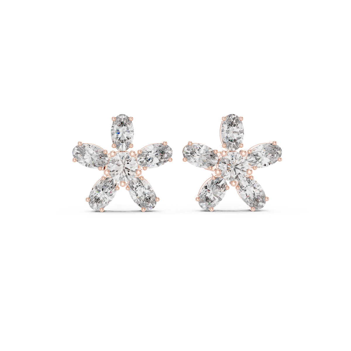 Bloom Royale Diamond Earrings, gallery image — Jewelix Atelier