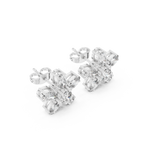 2.31 CT Oval Diamond Floral Cluster Stud Earrings
