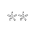 2.31 CT Oval Diamond Floral Cluster Stud Earrings