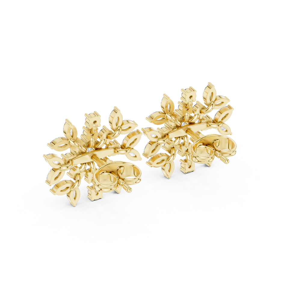 1.15 CT Diamond Snowflake Starburst Stud Earrings