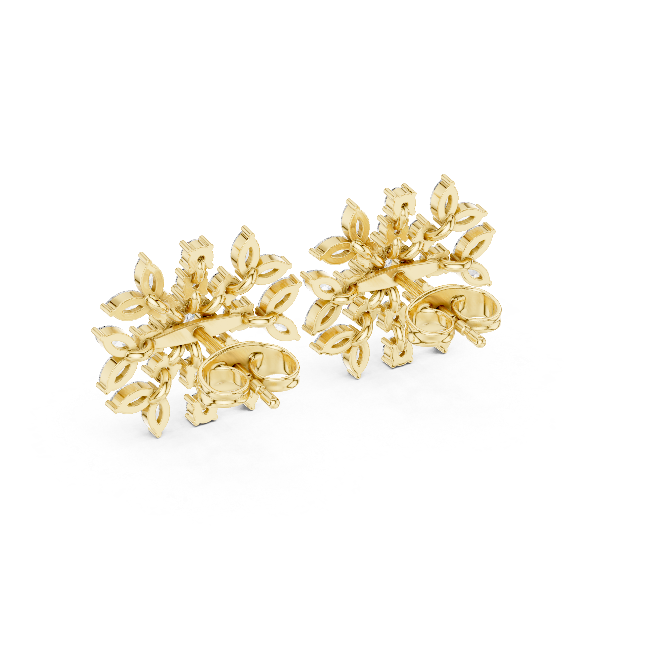 1.15 CT Diamond Snowflake Starburst Stud Earrings