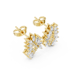 0.61 CT Marquise Diamond Feather Leaf Stud Earrings