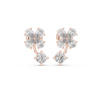 1.72 CT Pear Diamond Floral Drop Stud Earrings