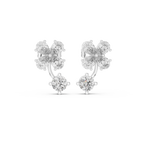 1.72 CT Pear Diamond Floral Drop Stud Earrings