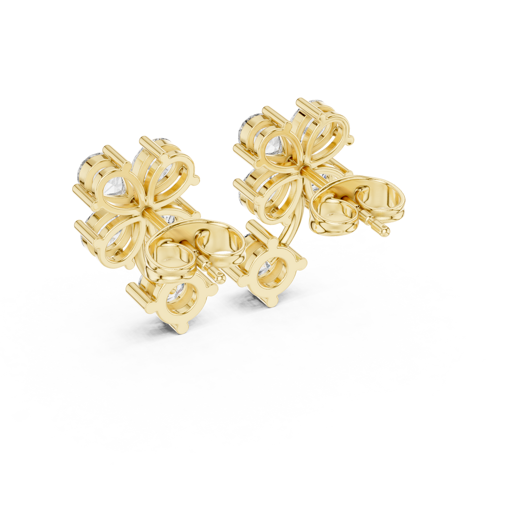 1.72 CT Pear Diamond Floral Drop Stud Earrings