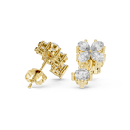 1.72 CT Pear Diamond Floral Drop Stud Earrings