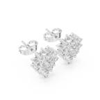 0.62 CT Marquise Diamond Floral Burst Stud Earrings