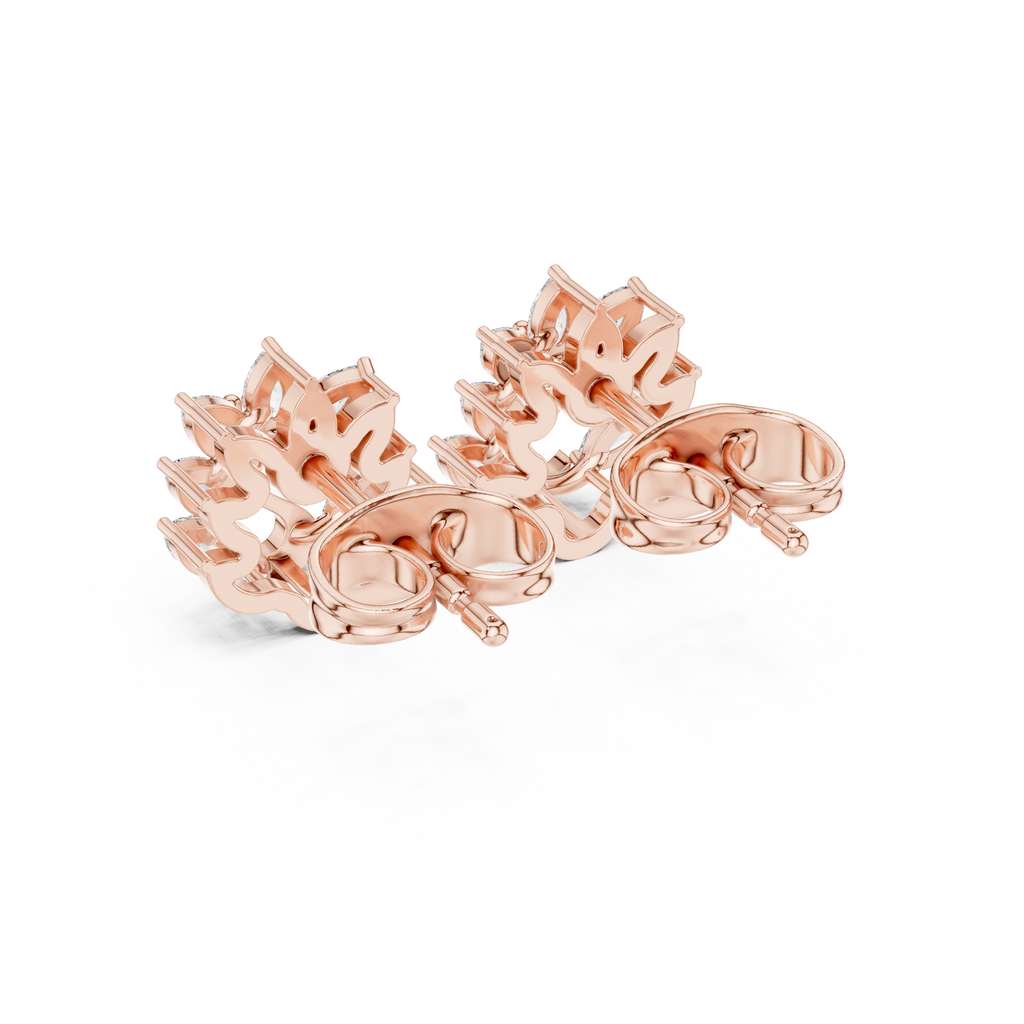0.31 CT Marquise Diamond Swan Motif Stud Earrings
