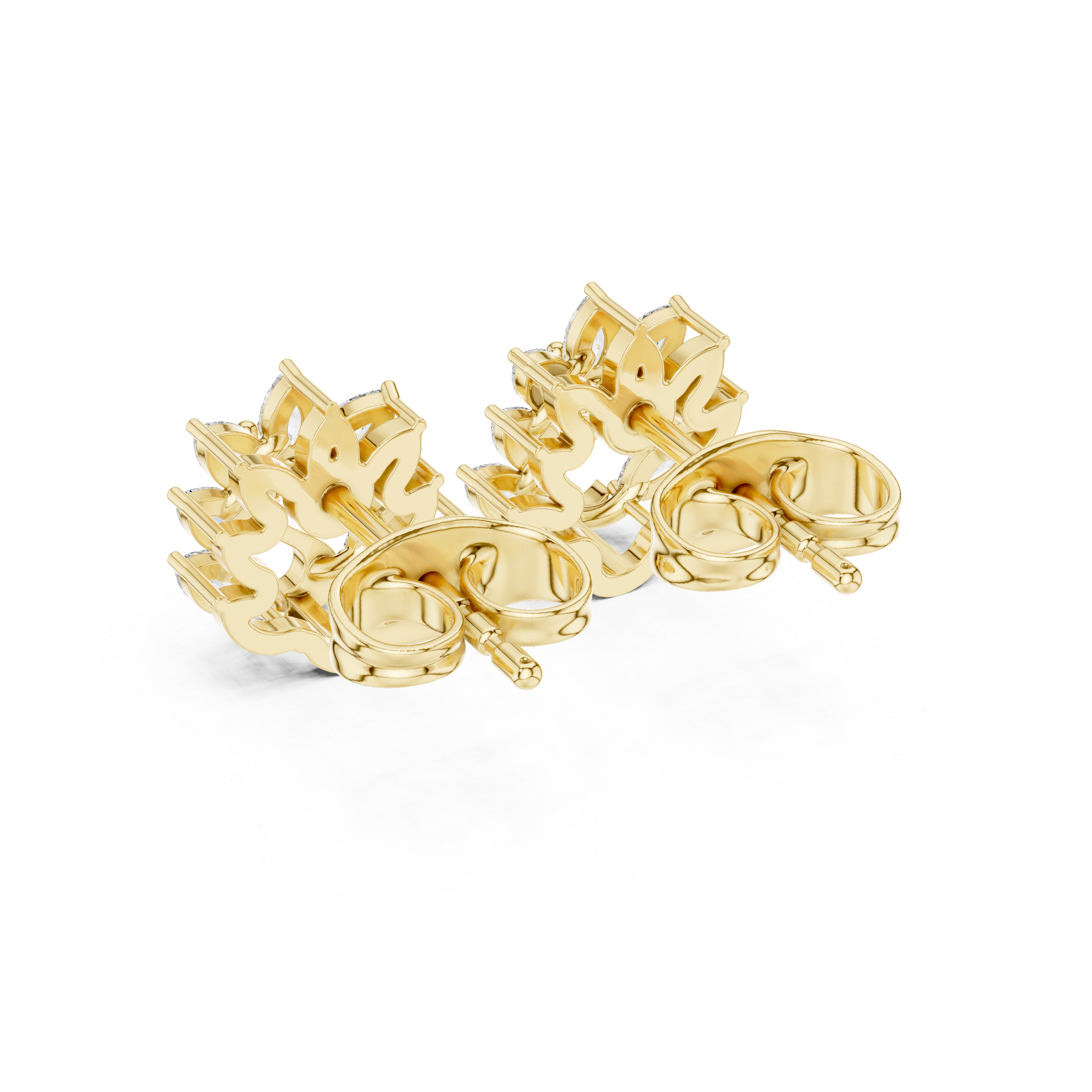 0.31 CT Marquise Diamond Swan Motif Stud Earrings