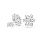 0.96 CT Round & Marquise Diamond Sunburst Floral Stud Earrings
