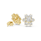 0.96 CT Round & Marquise Diamond Sunburst Floral Stud Earrings