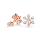 0.91 CT Round Diamond Floral Cluster Stud Earrings