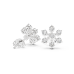 0.91 CT Round Diamond Floral Cluster Stud Earrings