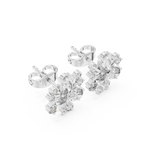 1.16 CT Oval Floral Diamond Stud Earrings