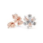 1.16 CT Oval Floral Diamond Stud Earrings
