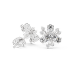 1.16 CT Oval Floral Diamond Stud Earrings