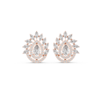 1.01 CT Pear Halo Diamond Drop Stud Earrings