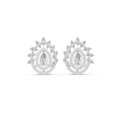 1.01 CT Pear Halo Diamond Drop Stud Earrings