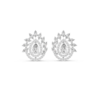 1.01 CT Pear Halo Diamond Drop Stud Earrings