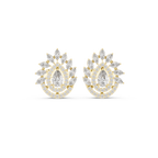1.01 CT Pear Halo Diamond Drop Stud Earrings