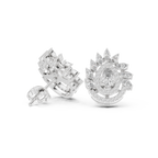 1.01 CT Pear Halo Diamond Drop Stud Earrings