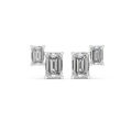 1.47 CT Emerald Cut Diamond Geometric Stud Earrings