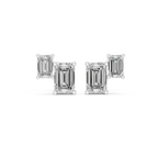 1.47 CT Emerald Cut Diamond Geometric Stud Earrings