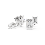 1.47 CT Emerald Cut Diamond Geometric Stud Earrings