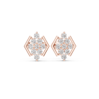 0.32 CT Round Diamond Geometric Cluster Stud Earrings