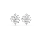 0.32 CT Round Diamond Geometric Cluster Stud Earrings