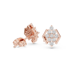 0.32 CT Round Diamond Geometric Cluster Stud Earrings