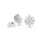 0.32 CT Round Diamond Geometric Cluster Stud Earrings