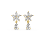 1.70 CT Pear & Marquise Diamond Floral Drop Earrings