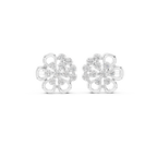0.44 CT Round Diamond Floral Cluster Stud Earrings