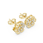 0.44 CT Round Diamond Floral Cluster Stud Earrings