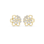 0.44 CT Round Diamond Floral Cluster Stud Earrings