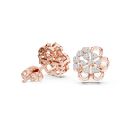 0.44 CT Round Diamond Floral Cluster Stud Earrings