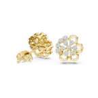 0.44 CT Round Diamond Floral Cluster Stud Earrings