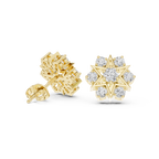 1.38 CT Round Diamond Celestial Star Stud Earrings