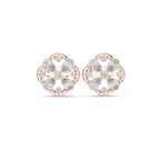 1.07 CT Pear Cut Floral Diamond Stud Earrings