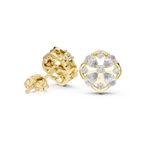1.07 CT Pear Cut Floral Diamond Stud Earrings