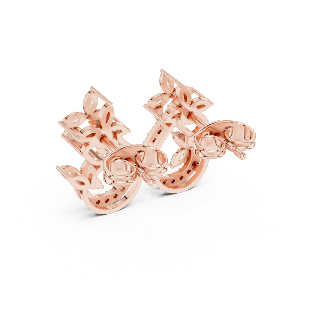 0.50 CT Nature-Inspired Marquise Diamond Drop Stud Earrings