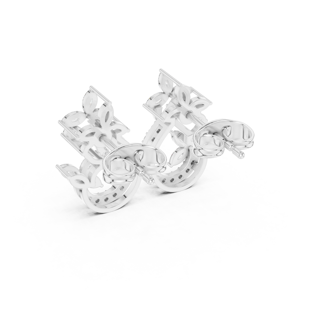 0.50 CT Nature-Inspired Marquise Diamond Drop Stud Earrings