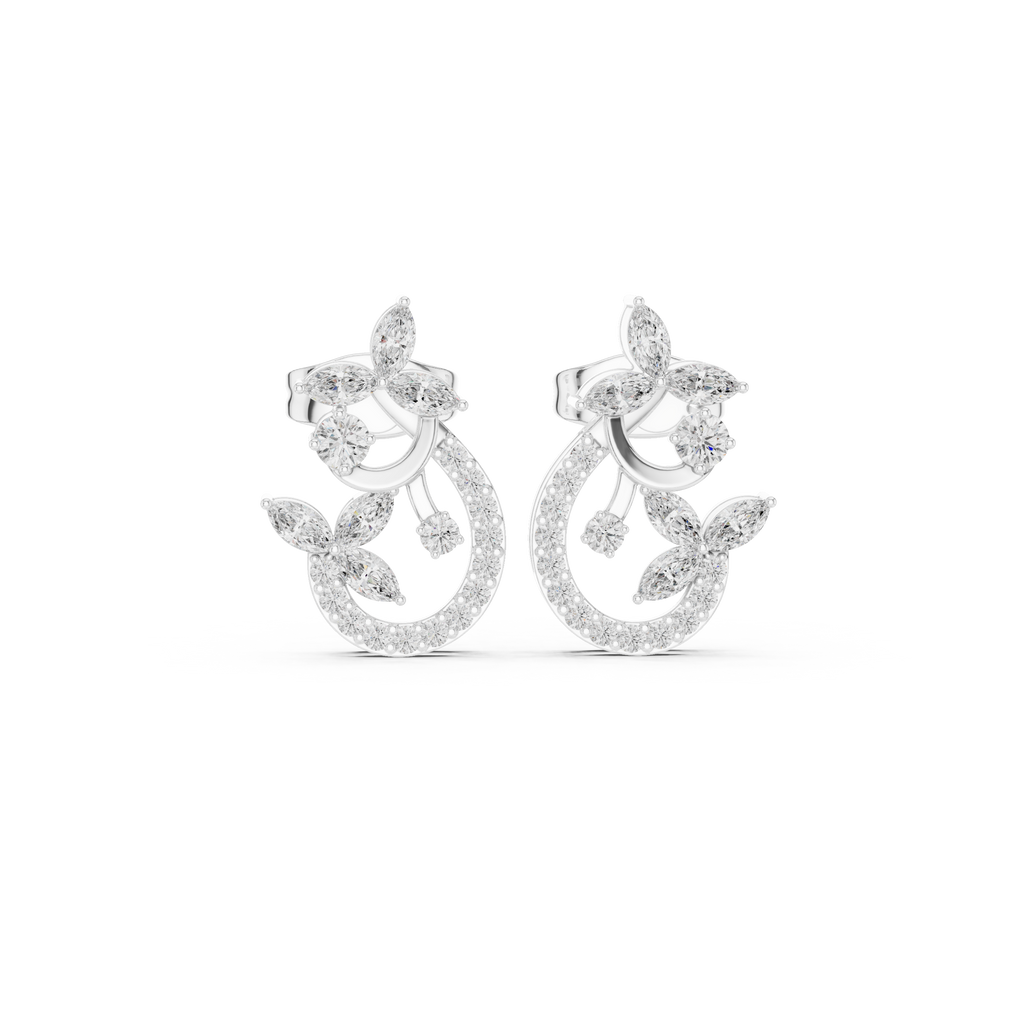 0.50 CT Nature-Inspired Marquise Diamond Drop Stud Earrings