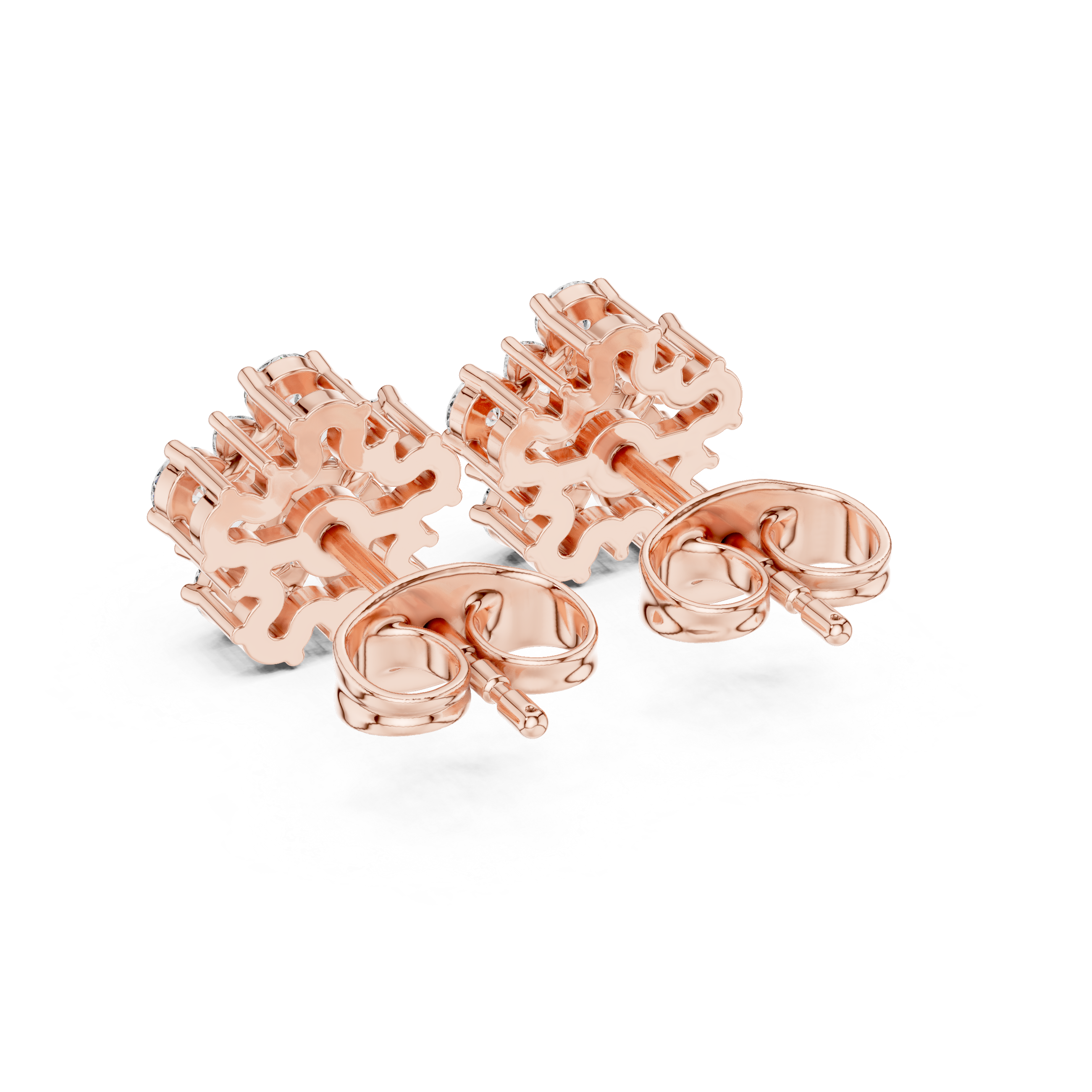 0.62 CT Floral Marquise Diamond Stud Earrings