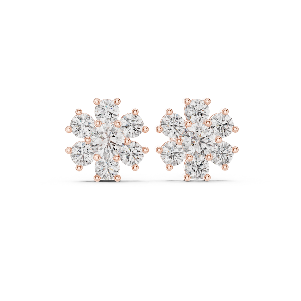 Blooming Radiance Diamond Earrings, gallery image — Jewelix Atelier