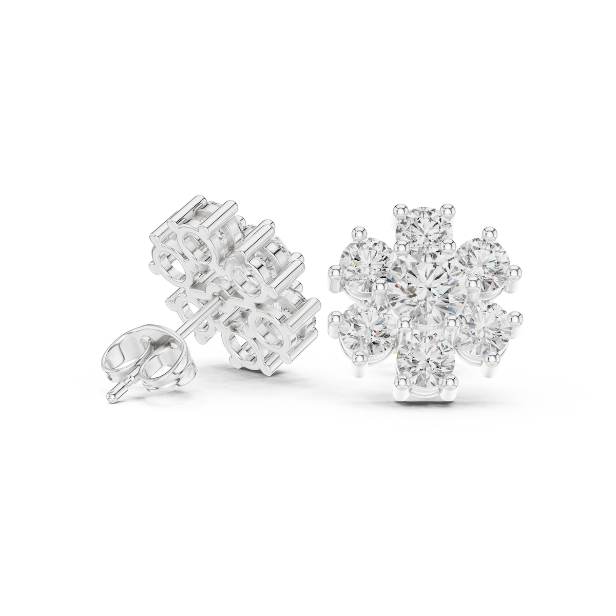 Blooming Radiance Diamond Earrings, product photo — Jewelix Atelier